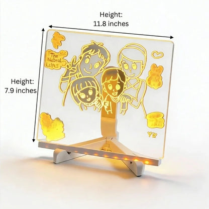 Royelle LED Writable Message Board Acrylic Night Light Table Lamp