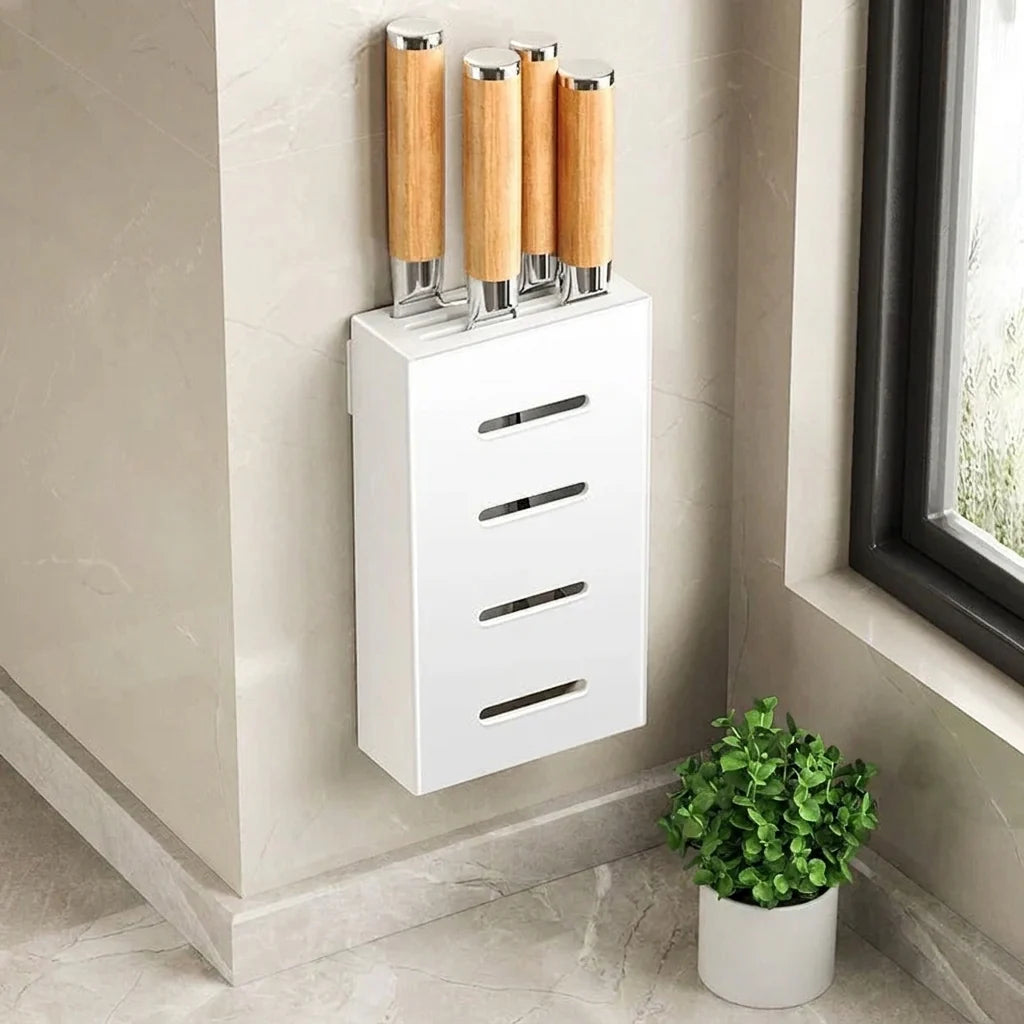Royeva Magnetic Knife Holder for Kitchen Wall- Adhesive No-Drill  Knife Storage Rack