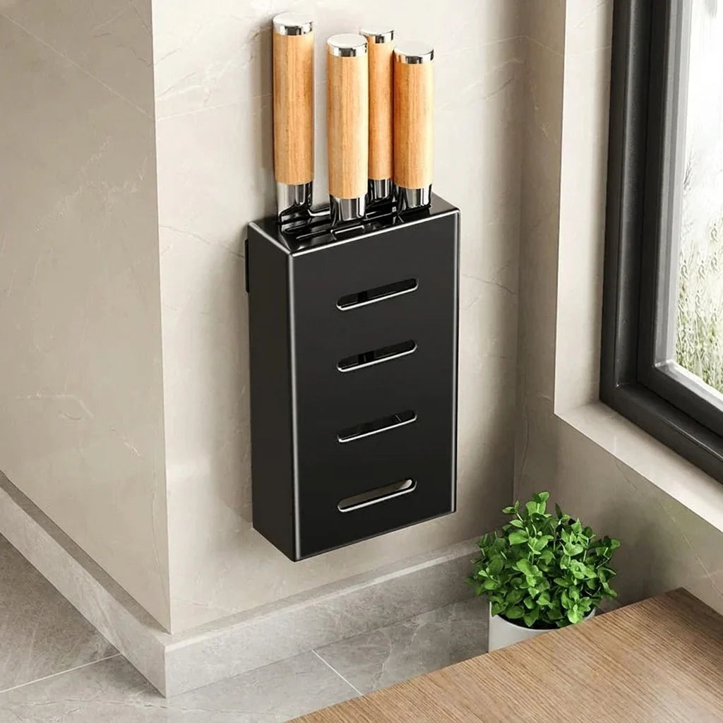 Royeva Magnetic Knife Holder for Kitchen Wall- Adhesive No-Drill  Knife Storage Rack