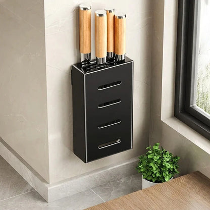 Royeva Magnetic Knife Holder for Kitchen Wall- Adhesive No-Drill  Knife Storage Rack
