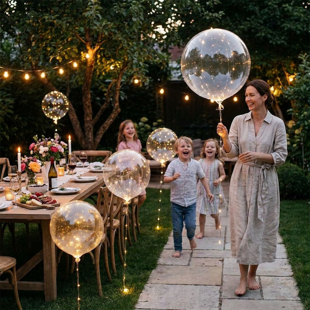 Royeva Transparent LED Light Up Balloons-Party Decor Set