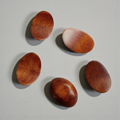 Royeva 5-Piece Natural Wood Ingot Chopstick Rests - Elegant Tableware Set for Asian Dining