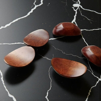 Royeva 5-Piece Natural Wood Ingot Chopstick Rests - Elegant Tableware Set for Asian Dining