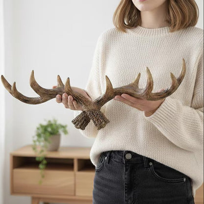 Novara Rustic Antler Wall Hook Rack for Entryway & Mudroom | Multi-Hook Organizer