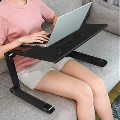 Novara Adjustable Ergonomic Laptop Stand with Mouse Pad and Cooling Fan