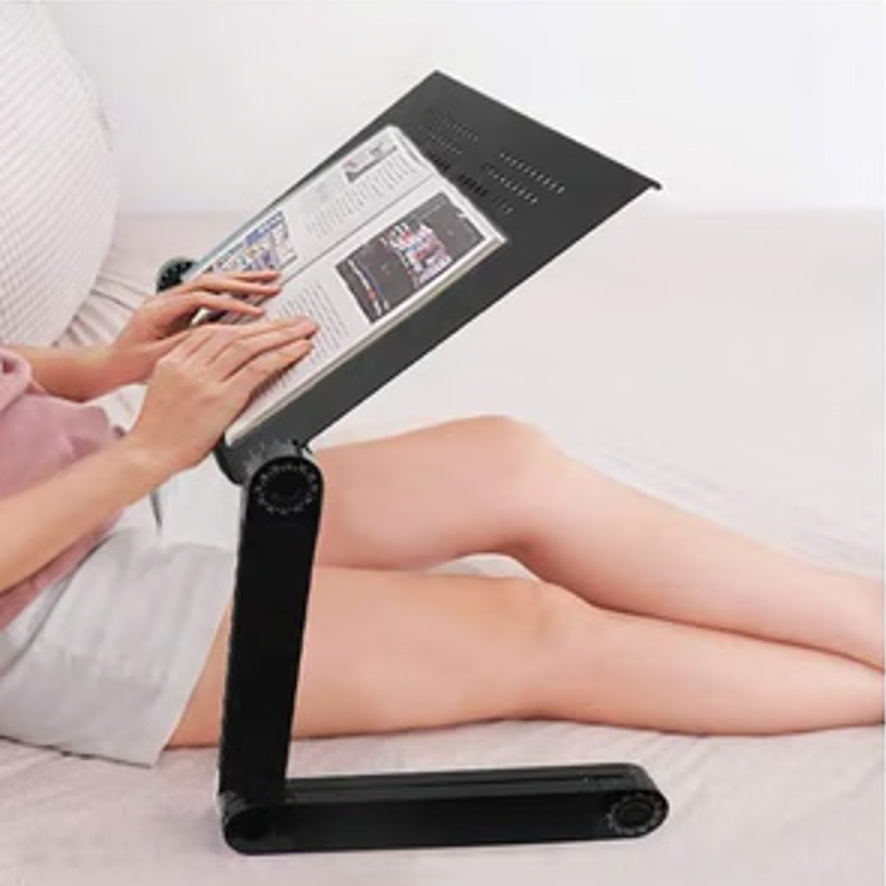Novara Adjustable Ergonomic Laptop Stand with Mouse Pad and Cooling Fan