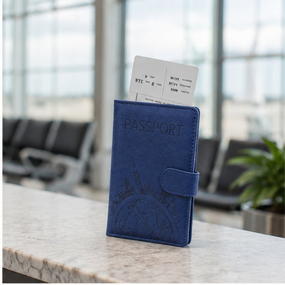 Luxoria RFID Leather Passport Holder with Card Slots and Elegant Finish for Travel