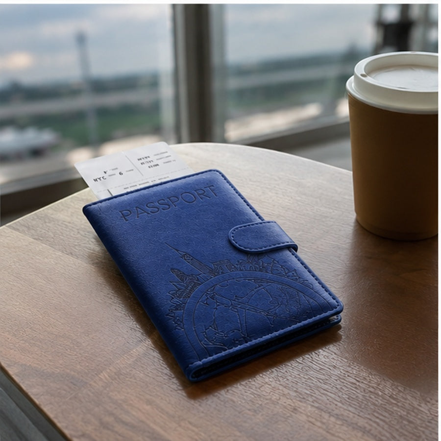 Luxoria RFID Leather Passport Holder with Card Slots and Elegant Finish for Travel