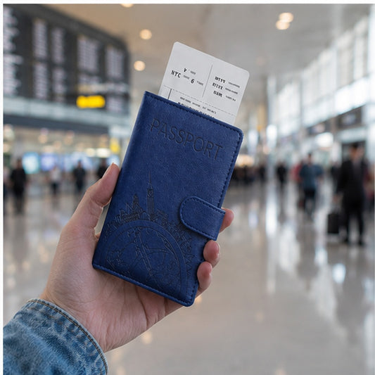 Luxoria RFID Leather Passport Holder with Card Slots and Elegant Finish for Travel