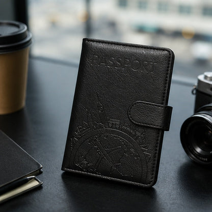 Luxoria RFID Leather Passport Holder with Card Slots and Elegant Finish for Travel