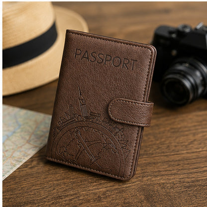 Luxoria RFID Leather Passport Holder with Card Slots and Elegant Finish for Travel