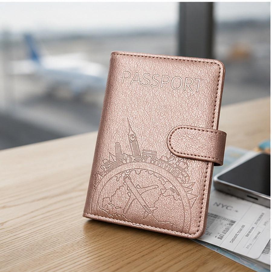 Luxoria RFID Leather Passport Holder with Card Slots and Elegant Finish for Travel