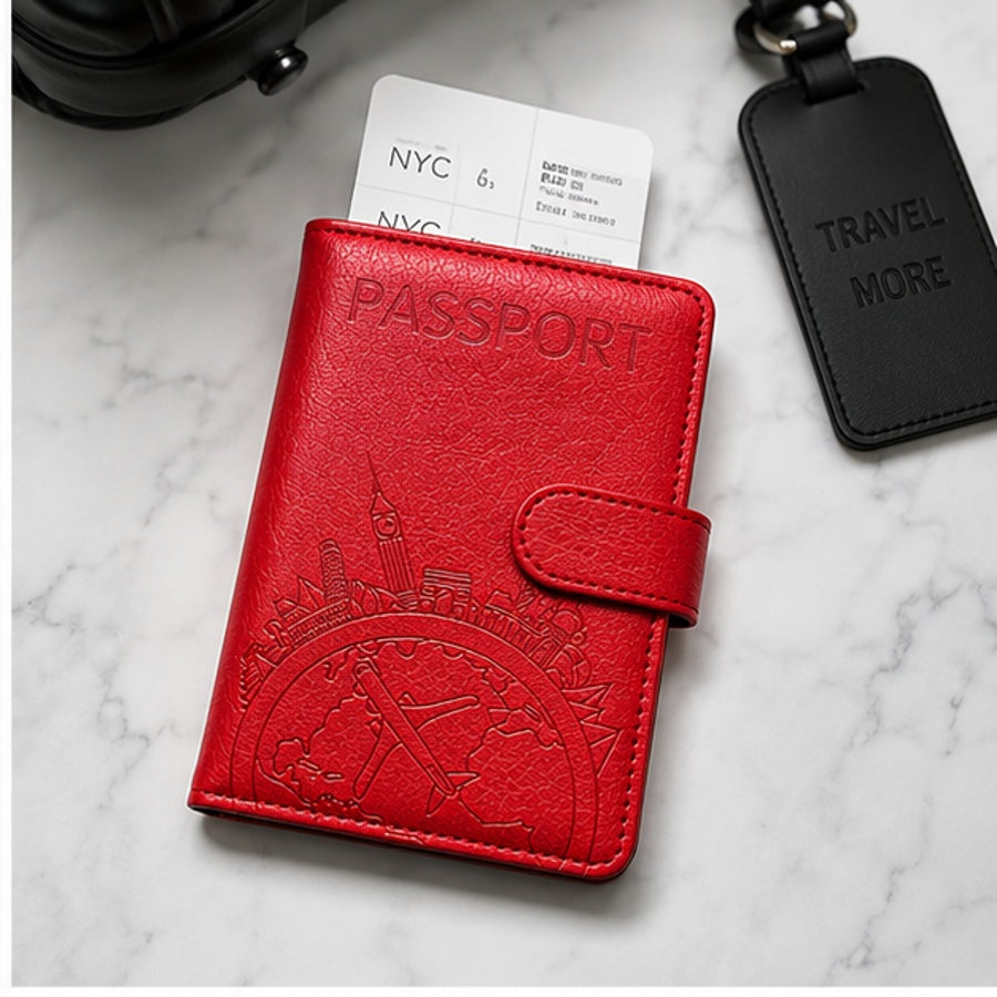 Luxoria RFID Leather Passport Holder with Card Slots and Elegant Finish for Travel
