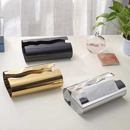 Royeva Modern Stainless Steel Napkin Holder - Polished Arch Design for Desktop