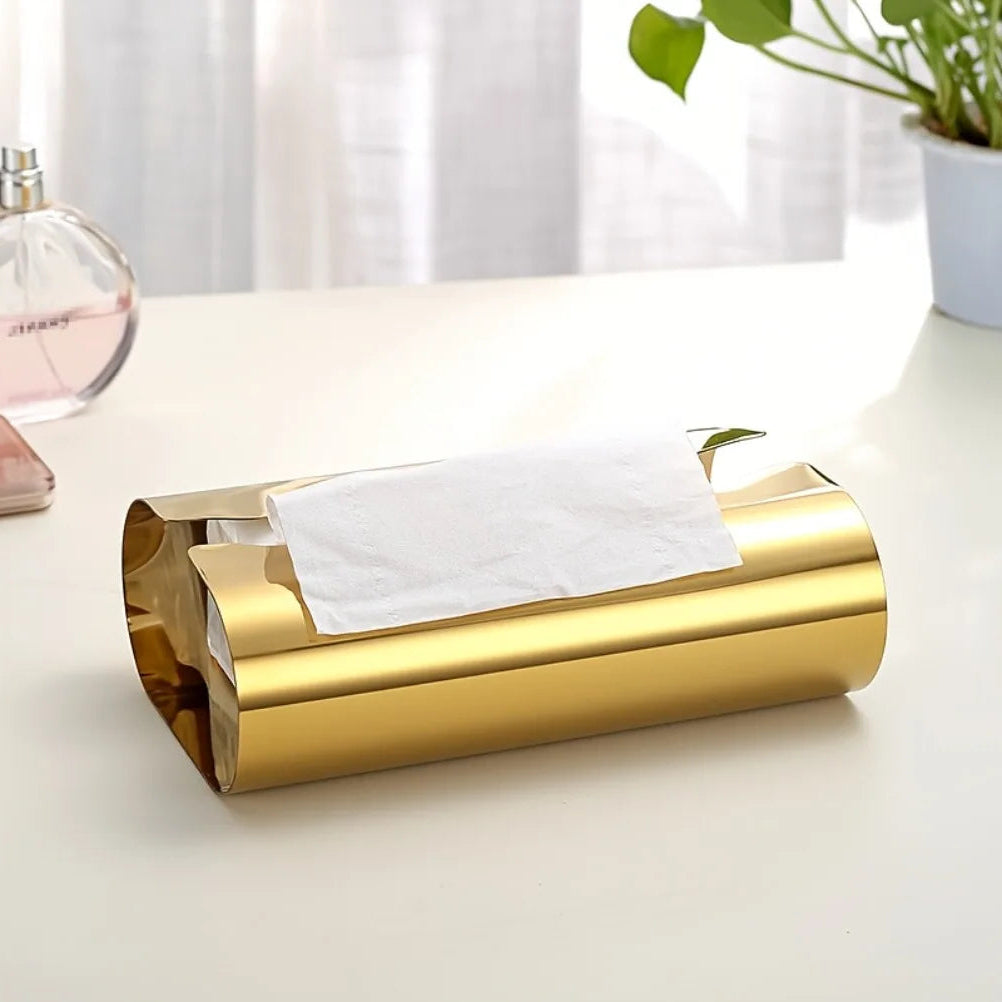 Royeva Modern Stainless Steel Napkin Holder - Polished Arch Design for Desktop