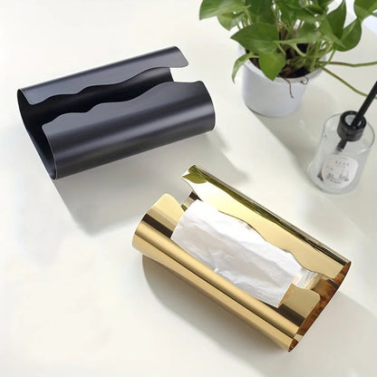 Royeva Modern Stainless Steel Napkin Holder - Polished Arch Design for Desktop